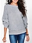 cheap Sweaters &amp; Cardigans-Women&#039;s Pullover Solid Color Knitted Stylish Basic Casual Long Sleeve Regular Fit Batwing Sleeve Regular Sweater Cardigans Fall Winter Boat Neck Blue Wine Black / Going out