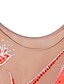abordables Tenues de patinage artistique-Robe de Patinage Artistique Femme Fille Patinage Robes Tenue Rose pastèque Maille Spandex Haute élasticité Utilisation Exercice Tenue de Patinage Fait à la main Botanique Floral Lumière Mode Manches