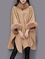 cheap Women&#039;s Coats &amp; Trench Coats-Women&#039;s Cloak / Capes Daily Fall Winter Long Coat Crew Neck Regular Fit Streetwear Jacket Long Sleeve Solid Colored Gray Camel / Wool