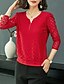 ieftine Bluze mărime mare-Pentru femei Bluză Mată Topuri În V Negru Roșu-aprins Galben