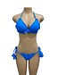 baratos Bikini-Mulheres Triângulo Esportivo Básico Biquíni roupa de banho Frente Única Frufru Sólido Nadador Roupa de Banho Fatos de banho Azul Fúcsia Laranja / Super Sexy