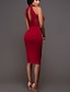 cheap Party Dresses-Women&#039;s Sheath Dress Sleeveless Solid Colored Mesh Spring Summer Crew Neck Basic Cotton Slim Red XS S M L XL XXL 3XL / Sexy