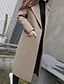 cheap Women&#039;s Coats &amp; Trench Coats-Women&#039;s Daily Basic Long Coat, Solid Colored Notch Lapel Long Sleeve Polyester Black / Army Green / Khaki