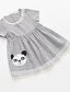 cheap Dresses-Girls&#039; Short Sleeve Color Block Striped 3D Printed Graphic Dresses Active Knee-length Polyester Dress Toddler Daily Regular Fit Pleated