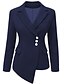 cheap Women&#039;s Blazer&amp;Suits-Women&#039;s Party Business Regular Blazer, Solid Colored Shirt Collar Long Sleeve Polyester Black / Blue / Gray