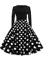 cheap Vintage Dresses-Women&#039;s Daily Elegant Street chic Sheath Dress - Polka Dot Print Summer Red Royal Blue Black S M L XL