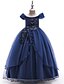 cheap Flower Girl Dresses-Princess Floor Length Flower Girl Dresses Party Polyester Short Sleeve Off Shoulder with Lace