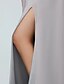 halpa Suknie dla druhen-A-Line Bridesmaid Dress Jewel Neck Sleeveless Furcal Floor Length Chiffon with Pleats / Split Front 2022