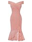 cheap Party Dresses-Mermaid / Trumpet Special Occasion Dresses Elegant Dress Homecoming Ankle Length Sleeveless Off Shoulder Lace with Split Front 2023