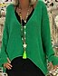 זול סוודרים לנשים-Women&#039;s Daily Basic Solid Colored Long Sleeve Loose Regular Cardigan, Deep V Cotton Black / Blushing Pink / Yellow S / M / L
