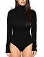 cheap Basic Women&#039;s Tops-Women&#039;s Daily Basic Skinny Bodysuit - Solid Colored Black