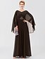 cheap Mother of the Bride Dresses-Sheath / Column Mother of the Bride Dress Formal Elegant Classic &amp; Timeless Elegant &amp; Luxurious V Neck Floor Length Chiffon Long Sleeve with Pleats Beading 2024