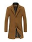 olcso Férfi dzsekik és kabátok-Men&#039;s Coat Long Solid Colored Daily Streetwear Plus Size Long Sleeve Black Khaki Navy Blue L XL XXL 3XL