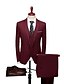 abordables Trajes-Solid Colored Tailored Fit Polyester Suit - Notch Single Breasted One-button / Suits