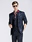 cheap Suits-Black Blue Men&#039;s Wedding Suits Notch Damask Standard Fit Single Breasted One-button 2022 / Solid Colored