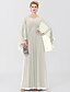 cheap Mother of the Bride Dresses-Sheath / Column Mother of the Bride Dress Formal Elegant Classic &amp; Timeless Elegant &amp; Luxurious V Neck Floor Length Chiffon Long Sleeve with Pleats Beading 2024