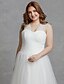 olcso Menyasszonyi ruhák-Nyitott hátrész Esküvői ruhák Udvariuszály A-vonalú Ujjatlan V-alakú Tüll Val vel Ráncolt 2023 Menyasszonyi ruhák