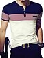 cheap Men&#039;s Casual T-shirts-Men&#039;s T shirt Tee Graphic Color Block Striped Round Neck White Orange Navy Blue Short Sleeve Daily Weekend Patchwork Slim Tops Active / Summer / Summer