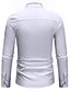Недорогие Мужские рубашки-Муж. Рубашка Контрастных цветов Длинный рукав Повседневные Верхушки Классический Белый