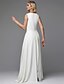 cheap Wedding Dresses-Jumpsuits Wedding Dresses V Neck Floor Length Chiffon Sleeveless Sparkle &amp; Shine with Split Front 2021