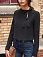 cheap Plus Size Blouses&amp;Shirts-Women&#039;s Shirt Solid Colored Round Neck Daily Long Sleeve Tops Basic Black Gray Red