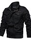 cheap Manteaux &amp; Vestes Homme-Men&#039;s Daily / Holiday Basic / Military Spring &amp;  Fall Plus Size Regular Jacket, Solid Colored Stand Long Sleeve Cotton / Polyester Patchwork / Embroidered Black / Army Green / Khaki