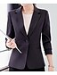 cheap Women&#039;s Blazer&amp;Suits-Women&#039;s Daily Business Regular Blazer, Solid Colored Shirt Collar Long Sleeve Polyester Wine / Light Blue / Royal Blue / Slim