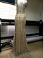 cheap Party Dresses-Women&#039;s Cocktail Party Prom Elegant Maxi Bodycon Dress - Solid Colored Sequins Split Deep V Gold S M L XL / Sexy