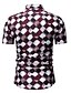 cheap Men&#039;s Shirts-Men&#039;s Geometric Color Block Print Shirt Business Basic Daily Club Classic Collar Purple / Brown / Short Sleeve / Spring