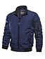 cheap Men&#039;s Jackets &amp; Coats-Men&#039;s Daily / Going out Basic / Punk &amp; Gothic Spring &amp;  Fall / Winter / Fall &amp; Winter Regular Jacket, Solid Colored Stand Long Sleeve Polyester Embroidered Blue / Black / Army Green
