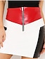 Χαμηλού Κόστους Γυναικείες Φούστες-Women&#039;s Daily Street chic Mini Bodycon Skirts - Color Block White S M L / Sexy / Slim