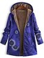 cheap Women&#039;s Coats &amp; Trench Coats-Women&#039;s Fall &amp; Winter Coat Long Geometric Daily Basic Plus Size Black Blue Red S M L