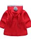 billige Ytterklær til jentebabyer-Baby Jente Aktiv Gatemote Daglig Ut på byen Lapper Lapper Langermet Normal Trenchcoat Rød