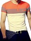 billige Casual T-shirts til mænd-Herre T-shirt Grafisk Farveblok Stribet Rund hals Hvid Orange Navyblå Kortærmet Daglig Weekend Patchwork Tynd Toppe Aktiv / Sommer / Sommer