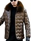 cheap Men&#039;s Jackets &amp; Coats-Men&#039;s Work Street chic / Punk &amp; Gothic Winter Long Leather Jacket, Solid Colored / Striped Rolled collar Long Sleeve Faux Fur / PU Brown / Green / Black