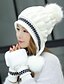 cheap Beanie Hat-Women&#039;s Ski Hat Wool Knitwear Cotton Basic - Solid Colored Pleated Winter White Blushing Pink Navy Blue / Fabric / Linen