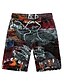 cheap Men&#039;s Printed Shorts-Men&#039;s Loose Shorts Bermuda shorts Patchwork Print Beach Tropical Beach Blue Red Micro-elastic / Summer / Plus Size