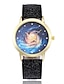 זול שעוני קוורץ-בגדי ריקוד נשים שעון יד קווארץ עור שחור / לבן / כחול שעונים יום יומיים אנלוגי נשים אופנתי תבנית מפת העולם - אדום ורוד זהב