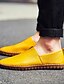 cheap Men&#039;s Slip-ons &amp; Loafers-Men&#039;s Loafers &amp; Slip-Ons Leather Shoes Drive Shoes Summer Loafers Casual Beach Daily Leather Black Yellow Dark Blue Spring Summer