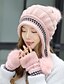 お買い得  Beanie Hat-Women&#039;s Ski Hat Wool Knitwear Cotton Basic - Solid Colored Pleated Winter White Blushing Pink Navy Blue / Fabric / Linen