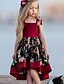 cheap Dresses-Girls&#039; Sleeveless Floral 3D Printed Graphic Dresses Sweet Asymmetrical Dress Kids Daily Regular Fit Print