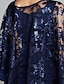 voordelige Pantsuits-jumpsuit / broekpak moeder van de bruid jurk formele bruiloftsgast elegante cape-jurk plus size glitter&amp;amp; glans ronde hals vloerlengte chiffon lovertjes mouwloos met kanten pailletten 2024