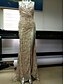 cheap Party Dresses-Women&#039;s Cocktail Party Prom Elegant Maxi Bodycon Dress - Solid Colored Sequins Split Deep V Gold S M L XL / Sexy