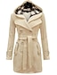 저렴한 여성 코트 &amp; 트렌치 코트-여성용 트렌치 코트 코트 까마귀 재킷 일상복 겨울 긴 코트 보통 시크&amp;모던 자켓 긴 소매 솔리드 클래식 스타일 블랙 그레이 퍼플 / 플러스 사이즈
