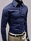 billiga Skjortor-affärsskjorta herr basklänning arbetskläder formella skjortor normal passform långärmad klassisk krage enfärgad polyester svart vit rosa 2024