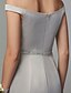 cheap Bridesmaid Dresses-Mermaid / Trumpet Off Shoulder Floor Length Satin Bridesmaid Dress with Sash / Ribbon