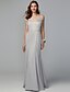 cheap Bridesmaid Dresses-Mermaid / Trumpet Off Shoulder Floor Length Satin Bridesmaid Dress with Sash / Ribbon