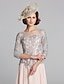 cheap The Wedding Store-A-Line Mother of the Bride Dress Elegant Plus Size Sexy Jewel Neck Tea Length Chiffon Lace 3/4 Length Sleeve with Beading 2024