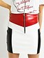 Χαμηλού Κόστους Γυναικείες Φούστες-Women&#039;s Daily Street chic Mini Bodycon Skirts - Color Block White S M L / Sexy / Slim