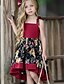 cheap Dresses-Girls&#039; Sleeveless Floral 3D Printed Graphic Dresses Sweet Asymmetrical Dress Kids Daily Regular Fit Print